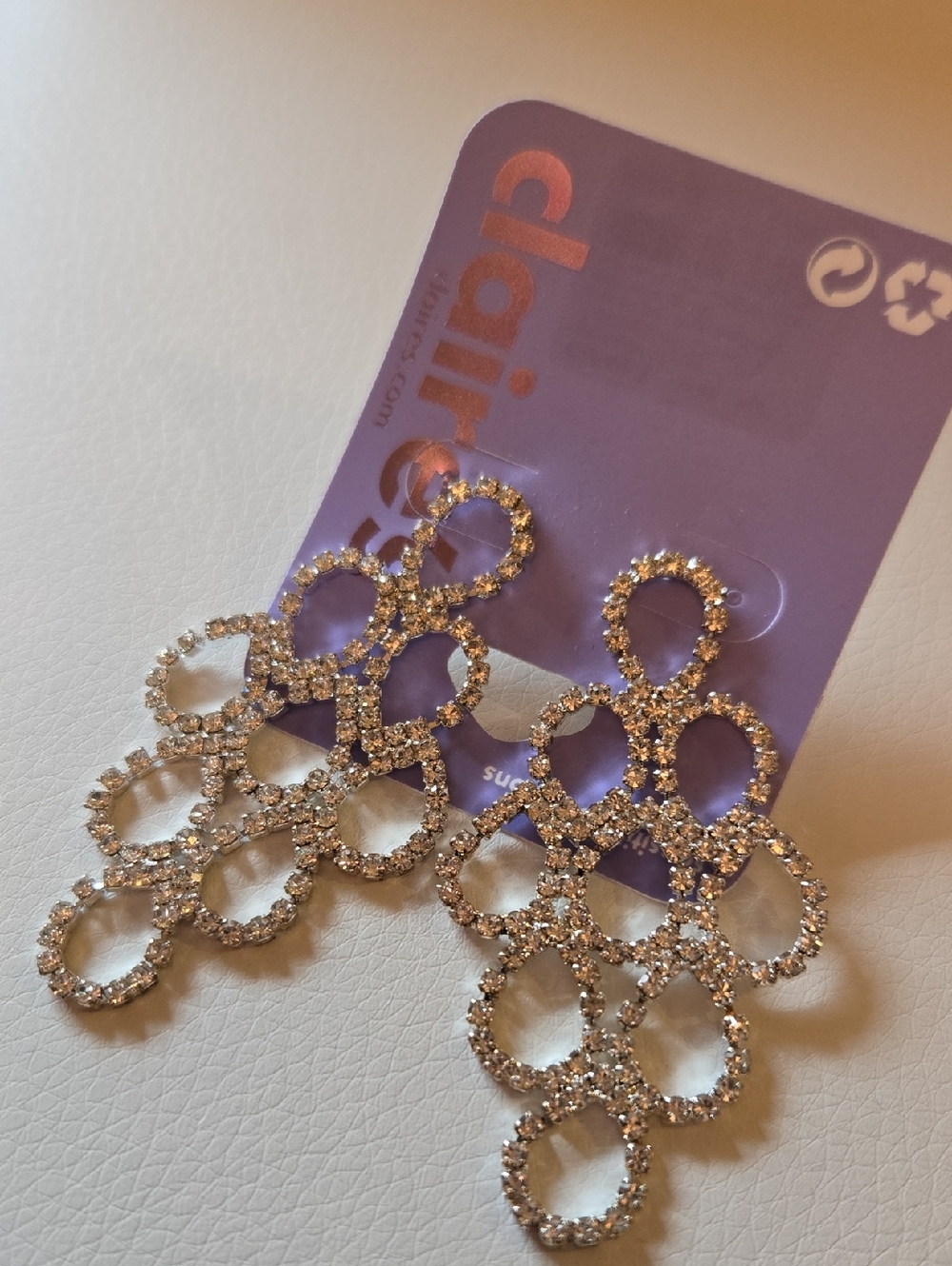Claire's Rose Gold Crystal Statement Chandelier Earrings